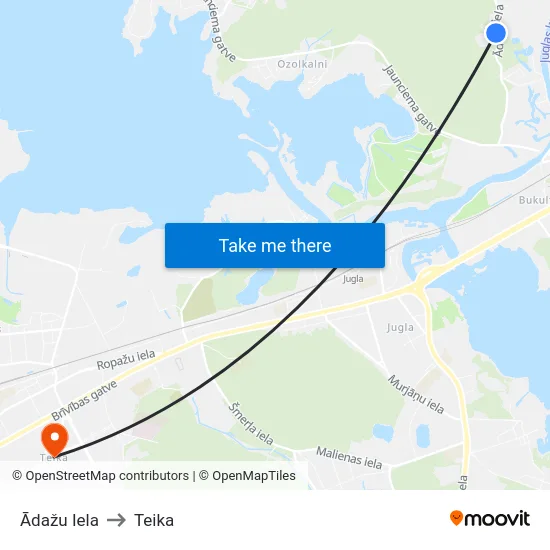 Ādažu Iela to Teika map