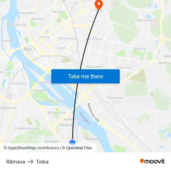 Rāmava to Teika map