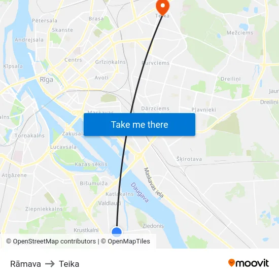 Rāmava to Teika map