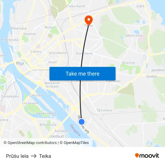 Prūšu Iela to Teika map