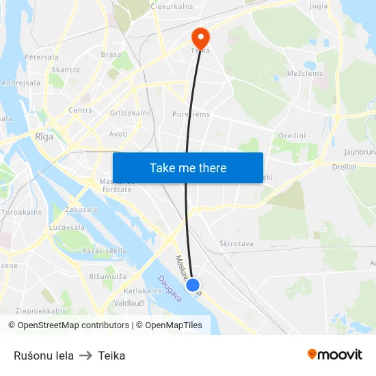Rušonu Iela to Teika map