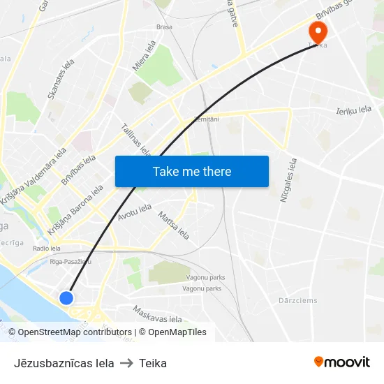 Jēzusbaznīcas Iela to Teika map