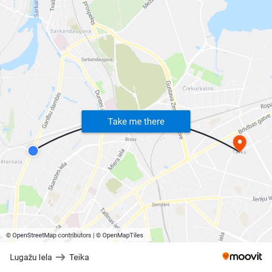 Lugažu Iela to Teika map