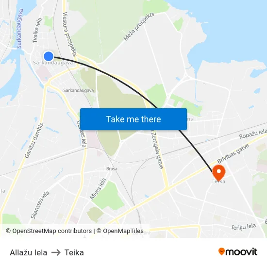 Allažu Iela to Teika map