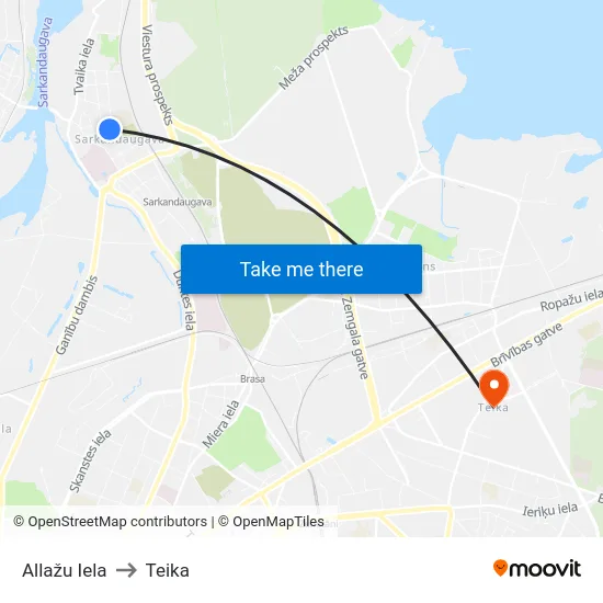 Allažu Iela to Teika map