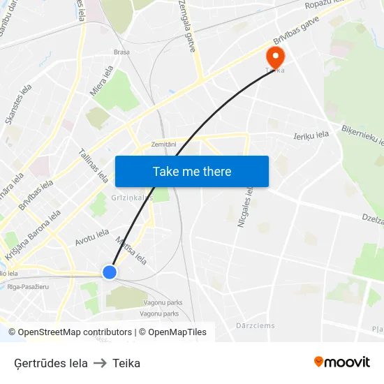 Ģertrūdes Iela to Teika map