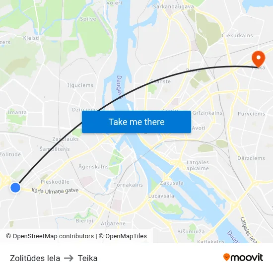 Zolitūdes Iela to Teika map