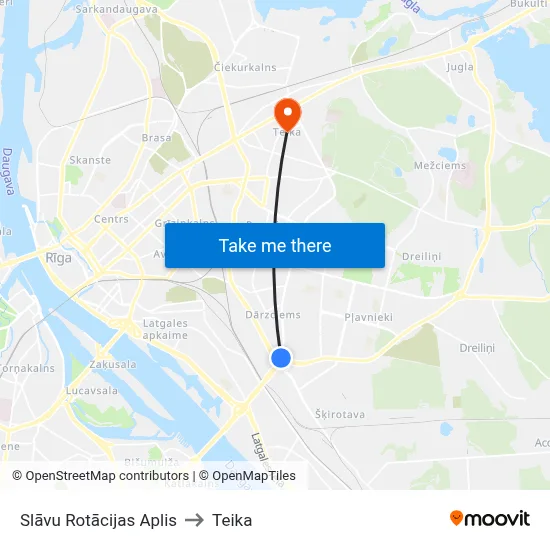 Slāvu Rotācijas Aplis to Teika map