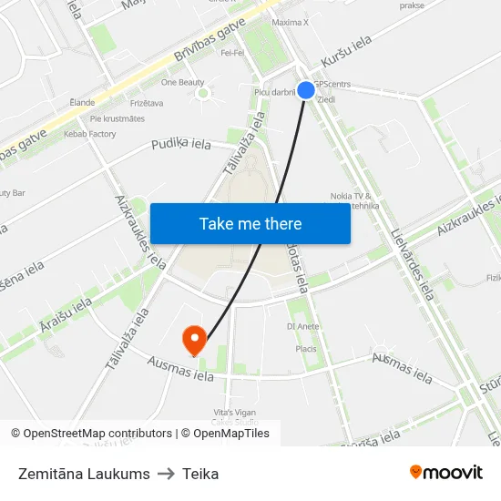 Zemitāna Laukums to Teika map