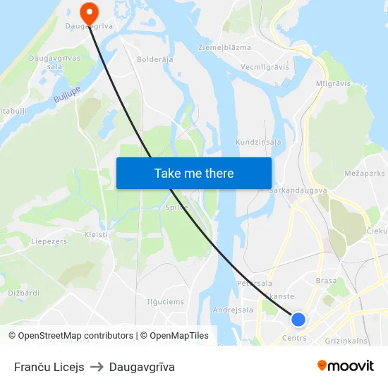 Franču Licejs to Daugavgrīva map