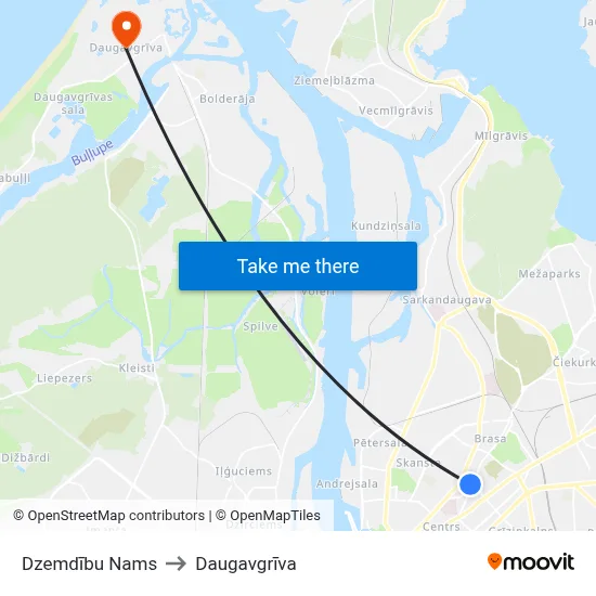 Dzemdību Nams to Daugavgrīva map