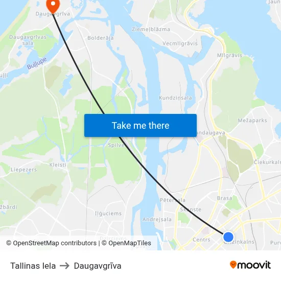 Tallinas Iela to Daugavgrīva map