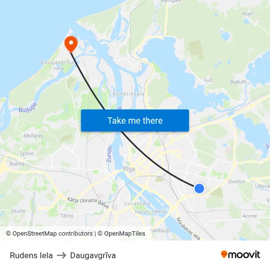 Rudens Iela to Daugavgrīva map