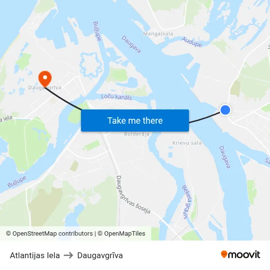 Atlantijas Iela to Daugavgrīva map