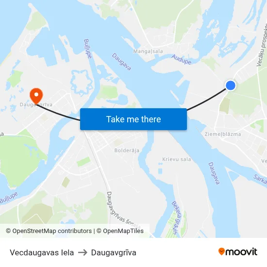 Vecdaugavas Iela to Daugavgrīva map