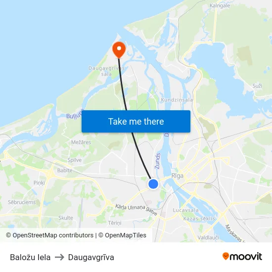 Baložu Iela to Daugavgrīva map