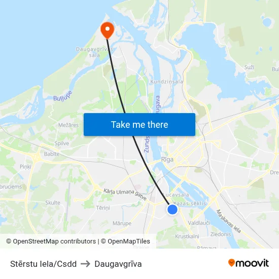 Stērstu Iela/Csdd to Daugavgrīva map