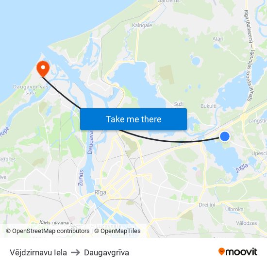 Vējdzirnavu Iela to Daugavgrīva map