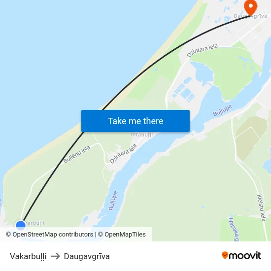 Vakarbuļļi to Daugavgrīva map