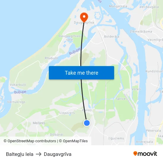 Baltegļu Iela to Daugavgrīva map