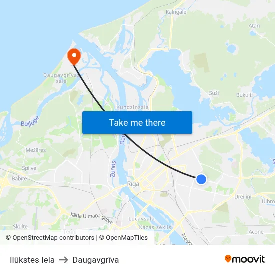 Ilūkstes Iela to Daugavgrīva map