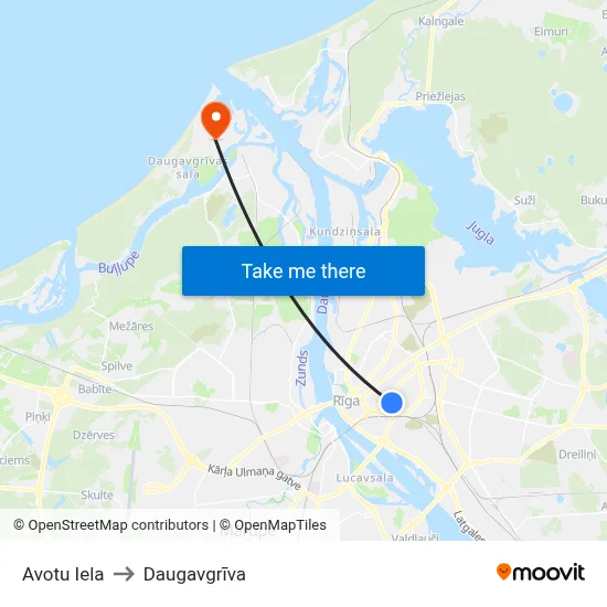 Avotu Iela to Daugavgrīva map