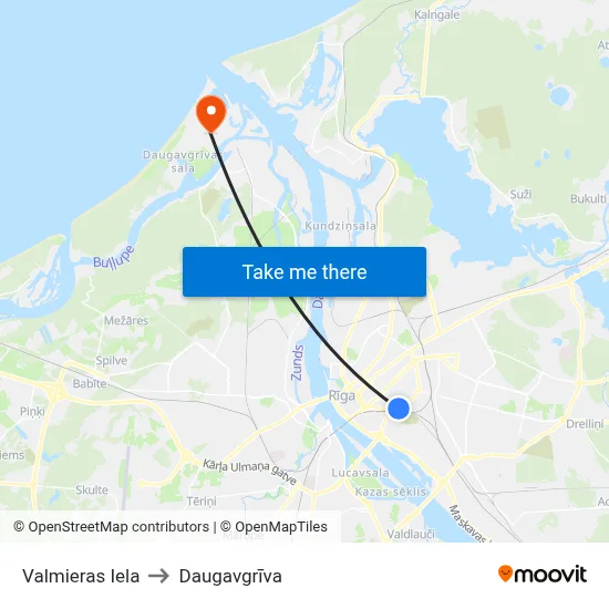 Valmieras Iela to Daugavgrīva map
