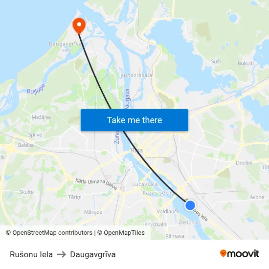 Rušonu Iela to Daugavgrīva map