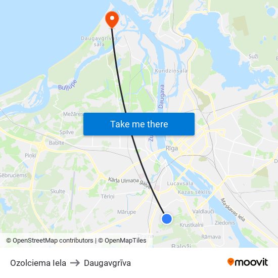 Ozolciema Iela to Daugavgrīva map