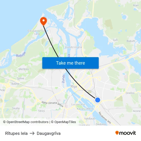 Rītupes Iela to Daugavgrīva map