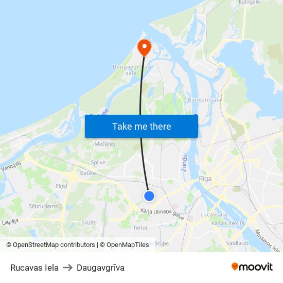 Rucavas Iela to Daugavgrīva map