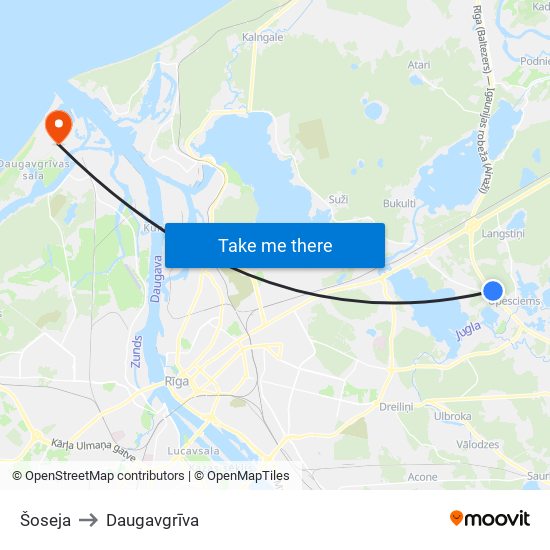 Šoseja to Daugavgrīva map