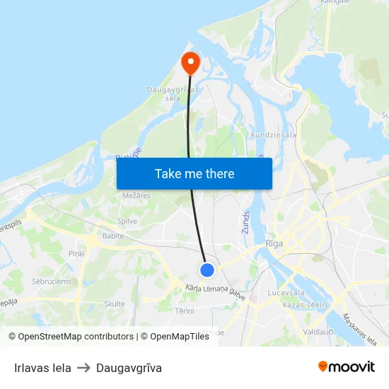 Irlavas Iela to Daugavgrīva map