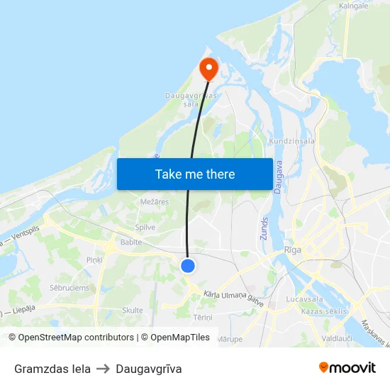 Gramzdas Iela to Daugavgrīva map