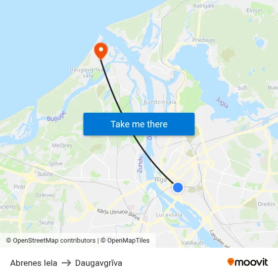 Abrenes Iela to Daugavgrīva map