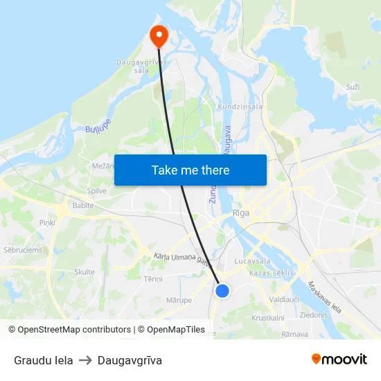 Graudu Iela to Daugavgrīva map