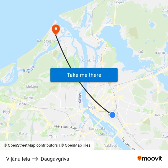 Viļānu Iela to Daugavgrīva map