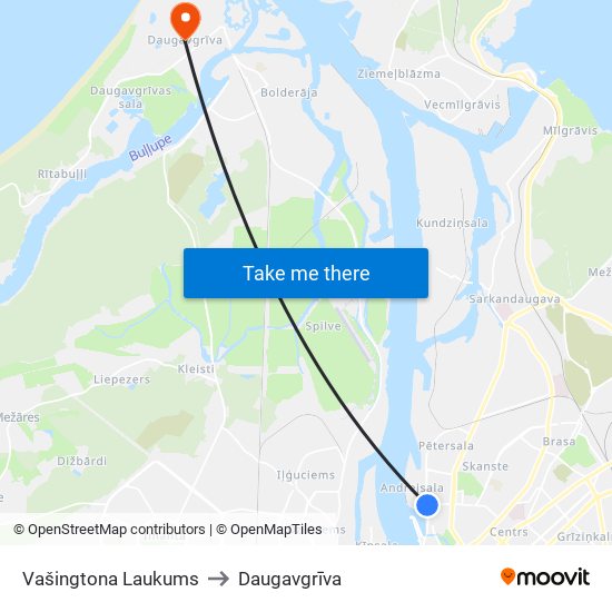 Vašingtona Laukums to Daugavgrīva map