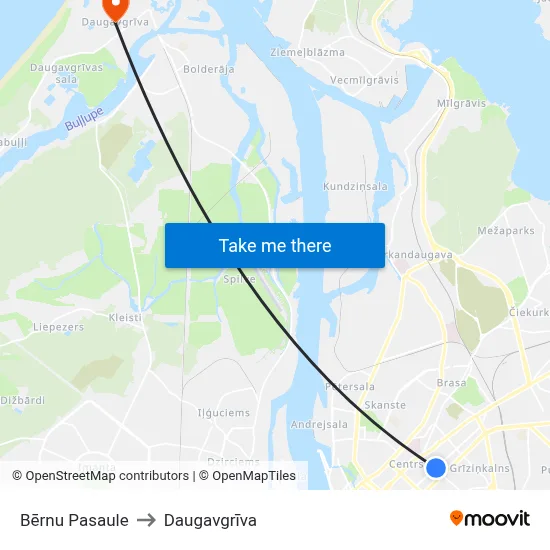 Bērnu Pasaule to Daugavgrīva map