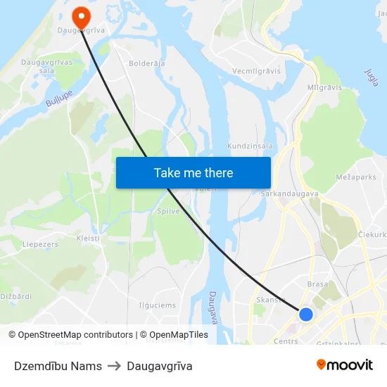 Dzemdību Nams to Daugavgrīva map