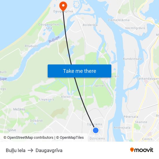 Buļļu Iela to Daugavgrīva map