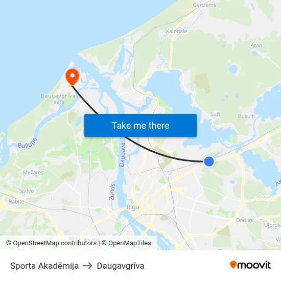 Sporta Akadēmija to Daugavgrīva map