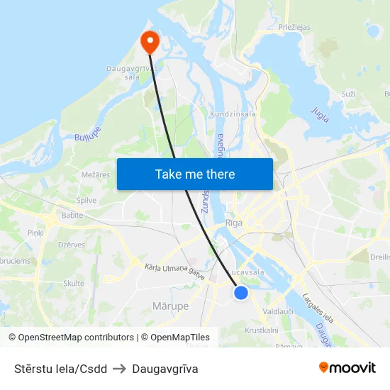 Stērstu Iela/Csdd to Daugavgrīva map