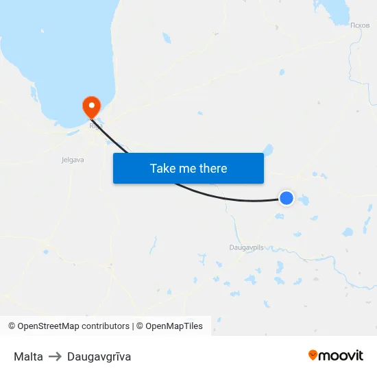 Malta to Daugavgrīva map