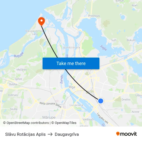 Slāvu Rotācijas Aplis to Daugavgrīva map