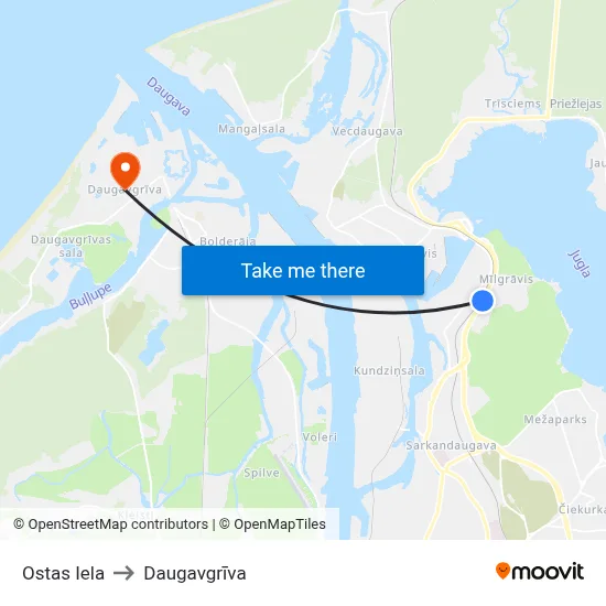 Ostas Iela to Daugavgrīva map