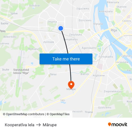 Kooperatīva Iela to Mārupe map