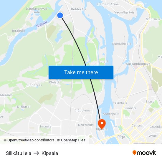 Silikātu Iela to Ķīpsala map