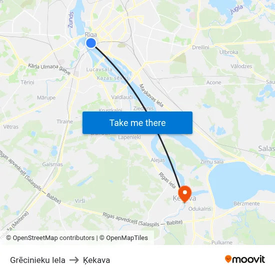 Grēcinieku Iela to Ķekava map