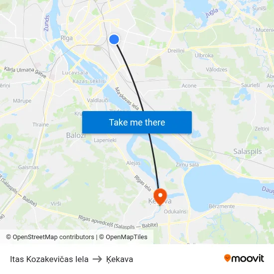 Itas Kozakevičas Iela to Ķekava map